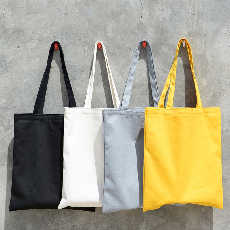 Solid Canvas Tote Bag