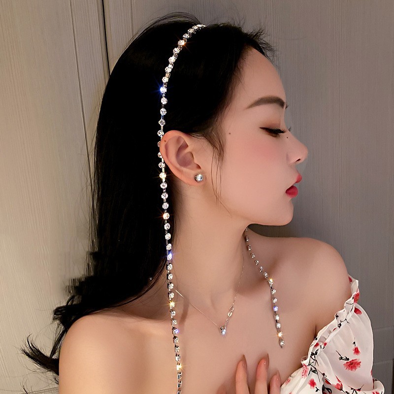 High-Grade Diamond-Encrusted Tassel Hairband