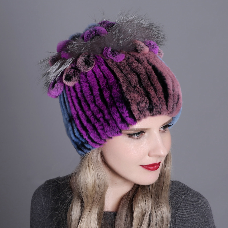 Woven Women's Fur Knitted Hats